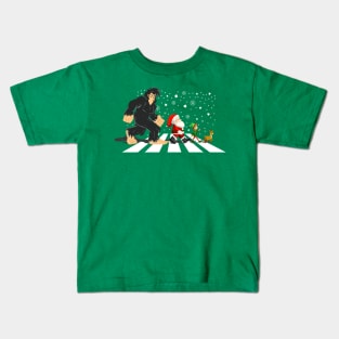 Sasquatch Santa Christmas Road Kids T-Shirt